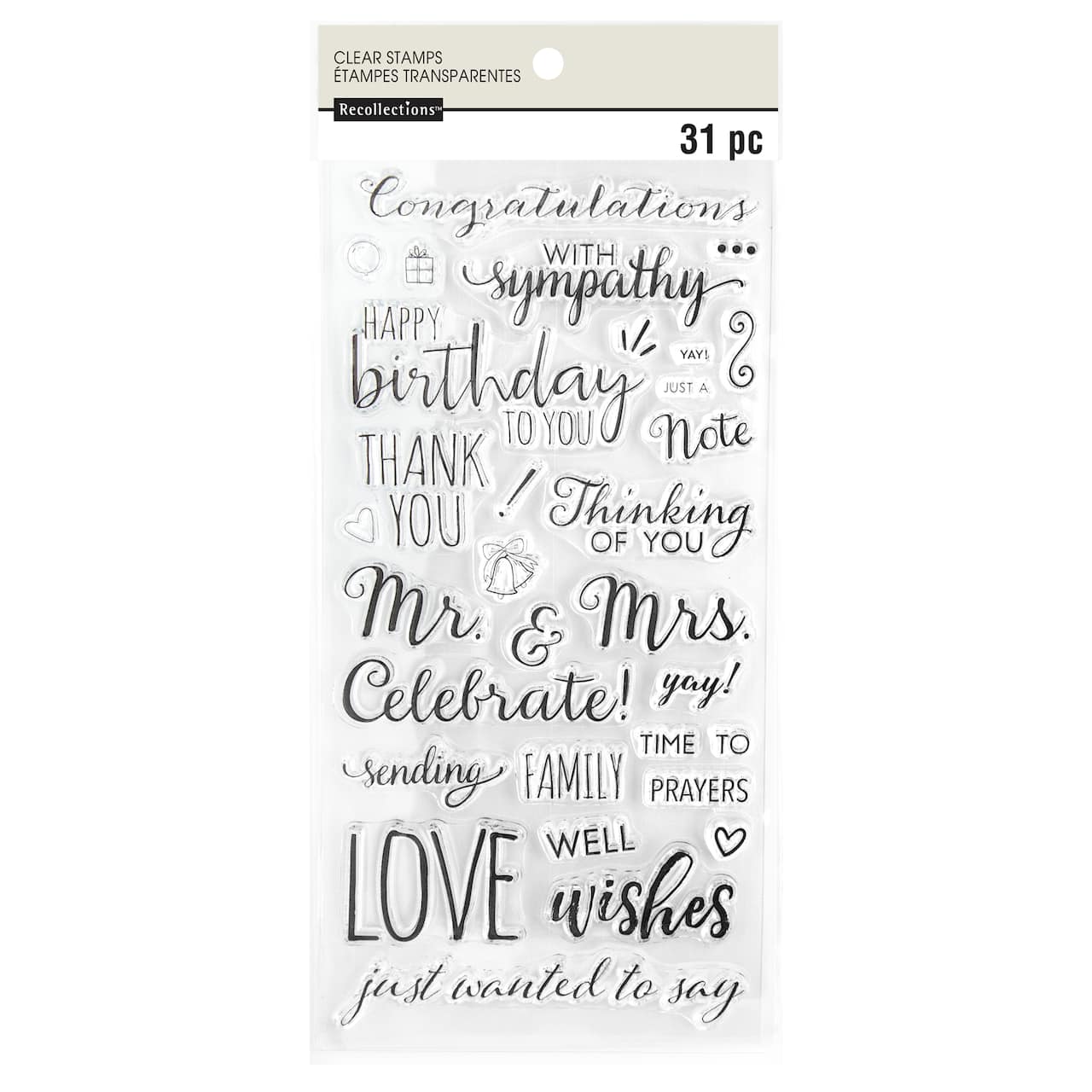 6 Pack: Phrases Clear Stamps by Recollections™